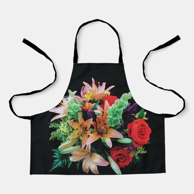 Beautiful Flowers Throw Pillow Apron (Front)