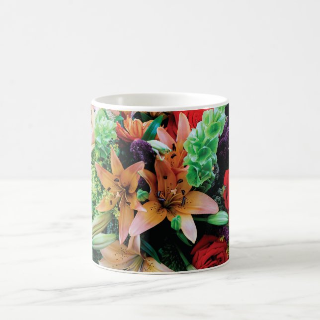 Beautiful Flowers Throw Pillow Coffee Mug (Center)