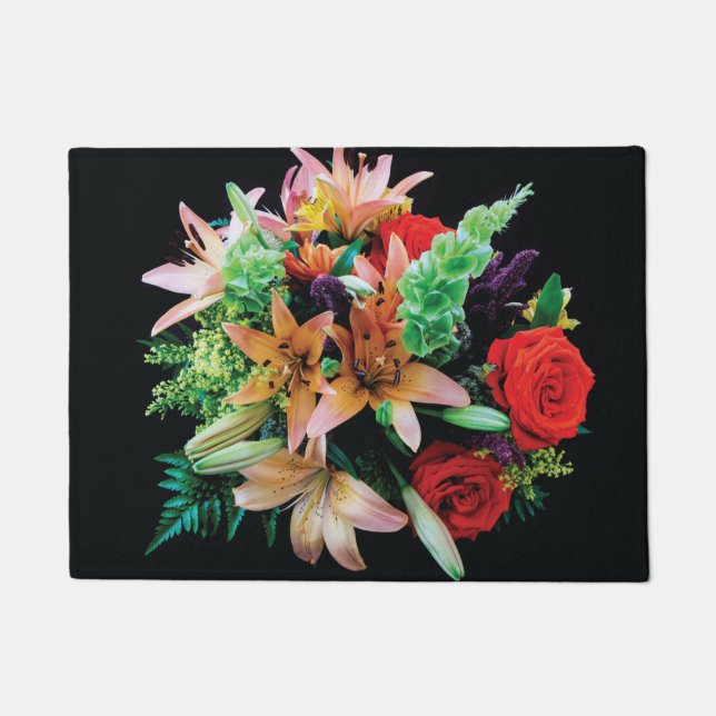 Beautiful Flowers Throw Pillow Doormat (Front)