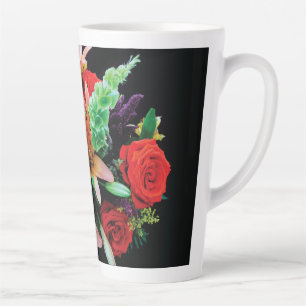 Beautiful Flowers Throw Pillow Latte Mug