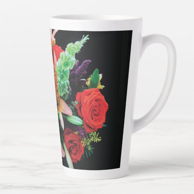 Beautiful Flowers Throw Pillow Latte Mug (Right)