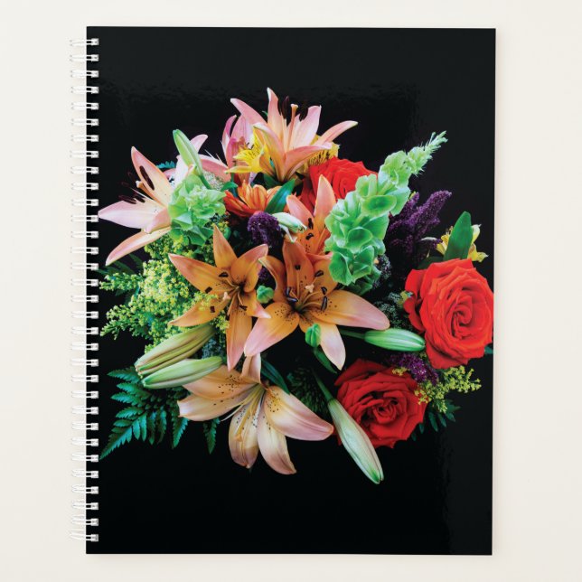 Beautiful Flowers Throw Pillow Planner (Front)