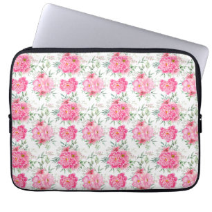 Beautiful Flowers Watercolor Floral Pattern Laptop Sleeve