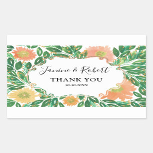 Beautiful Flowers Watercolor Painting Wedding Sticker