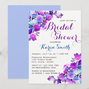 Beautiful Flowery Bridal Shower Invites