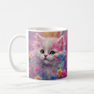 Beautiful Fluffy White Cat Coffee Mug