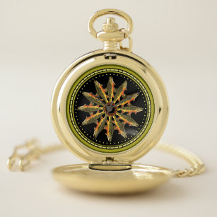 pocket watch with fishing design