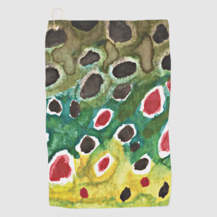 Beautiful Fly Fishing Brown Trout Golf Towel