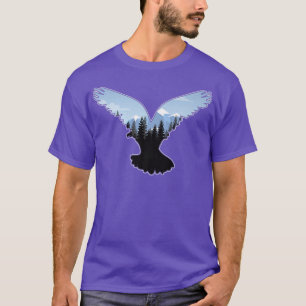 Beautiful Flying Bald Eagle Night Sky Forest Bird T-Shirt