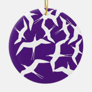 Beautiful Flying Birds Pattern Product Ceramic Ornament