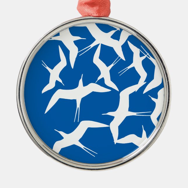 Beautiful Flying Birds Pattern Product Metal Ornament (Front)