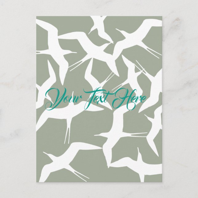 Beautiful Flying Birds Pattern Product Postcard (Front)