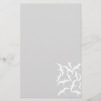 Beautiful Flying Birds Pattern Product Stationery