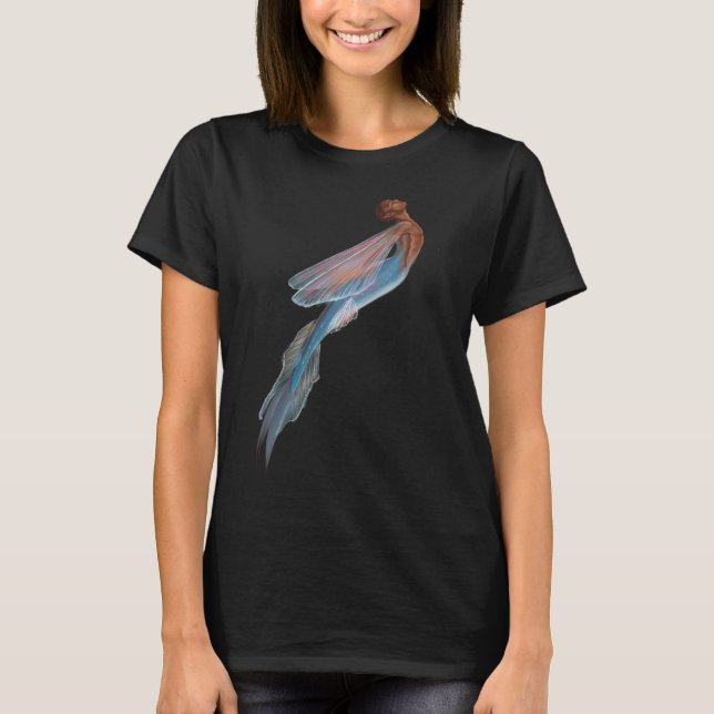 Beautiful flying fish merman merfairy figure T-Shirt (Front)