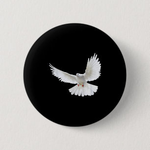 Beautiful Flying Peaceful White Dove Photo Silhoue 2 Inch Round Button