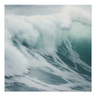Beautiful Foaming waves Poster