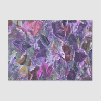 Beautiful Foliage Leaf Pattern Pink Purple Tissue Paper