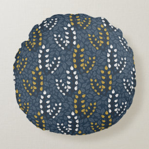 Beautiful foliage with golden details round pillow