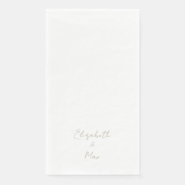 Beautiful Font Gold Text Wedding  Napkin (Front)