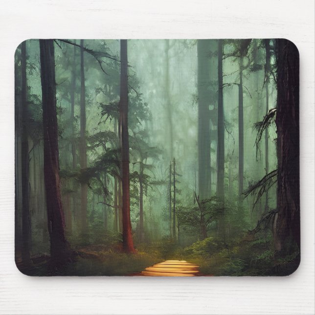 Beautiful Forest Path Digital Artwork  Mouse Pad (Front)