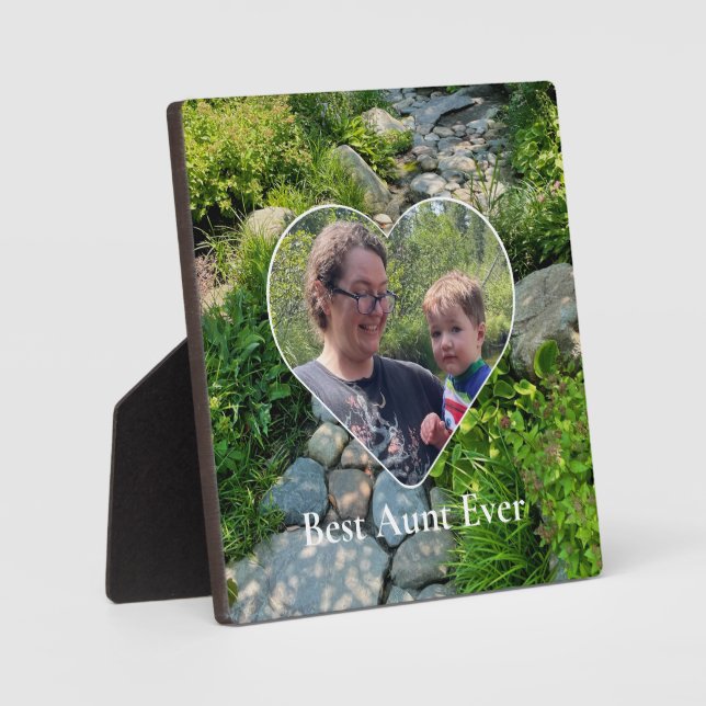 Beautiful forest photo sunlit trees photo template plaque (Front)