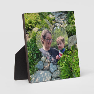 Beautiful forest photo sunlit trees photo template plaque