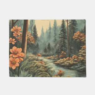 Beautiful Forest River Landscape  Doormat