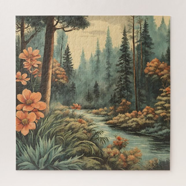 Beautiful Forest River Landscape  Jigsaw Puzzle (Vertical)