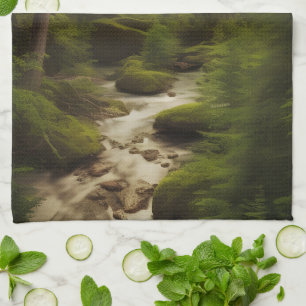 Beautiful Forest Scene Kitchen Towel