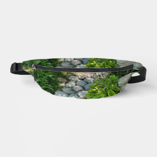 Beautiful forest scene sunny stone walkway photo fanny pack