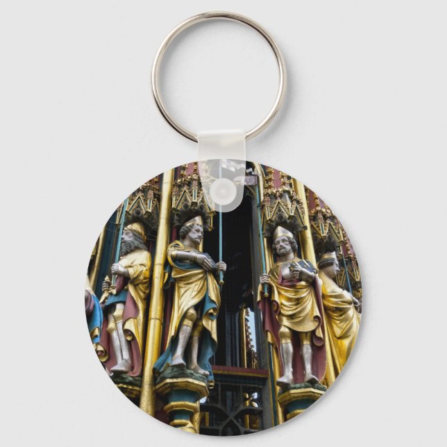 Beautiful Fountain in Nuremberg Keychain (Front)