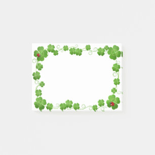Beautiful Four-Leaf Clovers & Ladybugs Post-it Not Notes