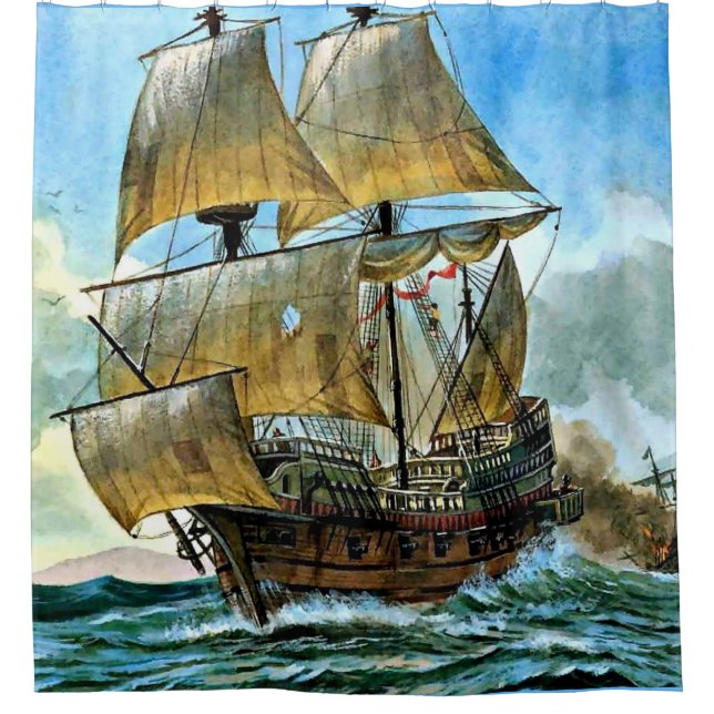 beautiful four-masted ship print (Front)
