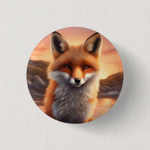 Beautiful Fox 1 Inch Round Button