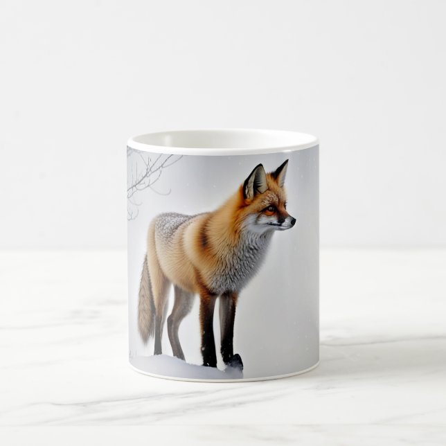 Beautiful Fox in Snow Coffee Mug (Center)