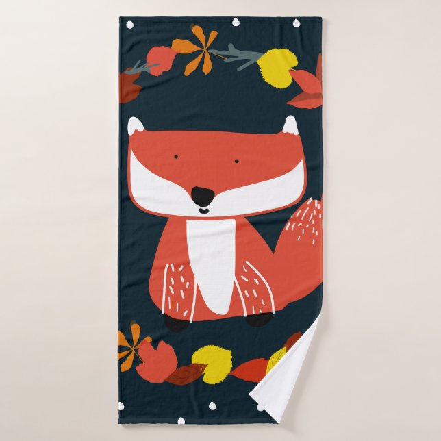 Beautiful fox in winter forest pattern bath towel (Bath Towel)