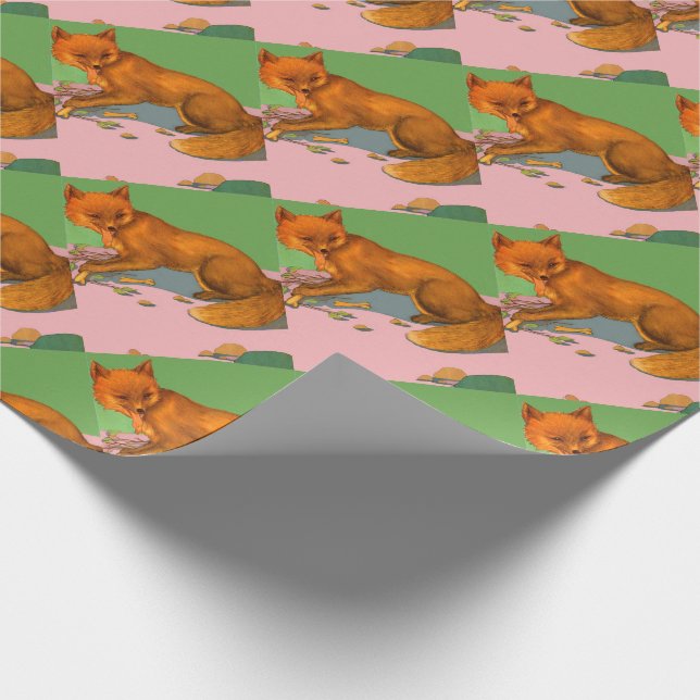 beautiful fox print wrapping paper (Corner)