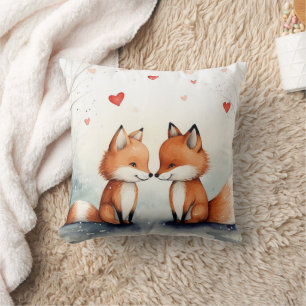 beautiful fox throw pillow