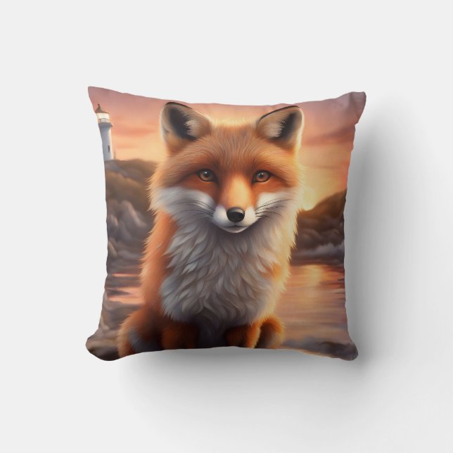 Beautiful Fox Throw Pillow (Front)