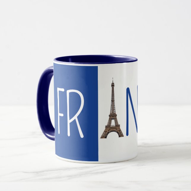 Beautiful France Flag Mug version Eiffel Tower (Front Left)