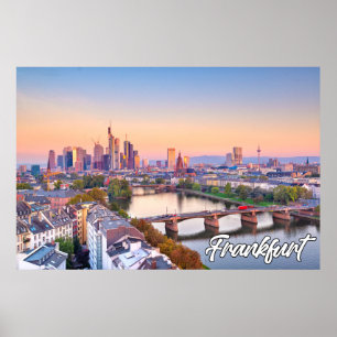 Beautiful Frankfurt, Germany, At Sundown Poster