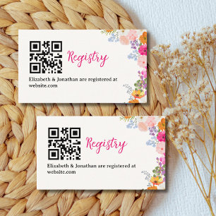 Beautiful Free-Spirited Flower Bridal Shower Enclosure Card