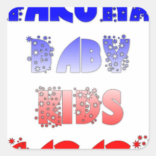 Beautiful French Baby Kids National Flag Colours  Square Sticker