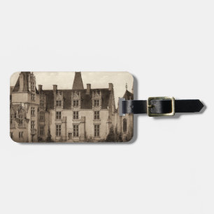 Beautiful French Chateau in Sepia Tones Luggage Tag