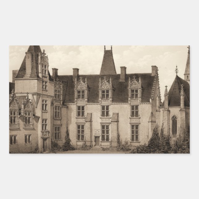 Beautiful French Chateau in Sepia Tones Sticker (Front)