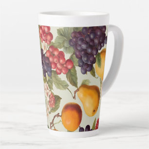 Beautiful Fruits and Delicate Flowers French Style Latte Mug