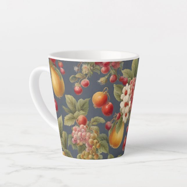 Beautiful Fruits and Flowers. French Style Latte Mug (Left Angle)