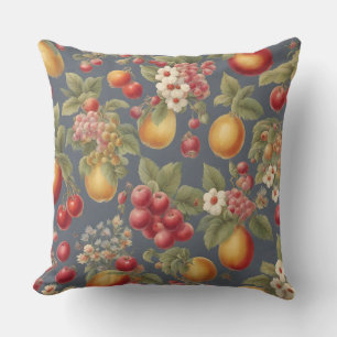 Beautiful Fruits and Flowers. Vintage French Style Outdoor Pillow