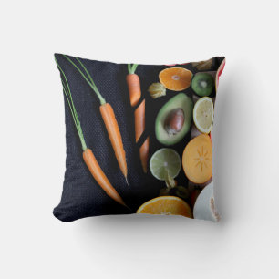 Beautiful Fruits And Vegetables Throw Pillow