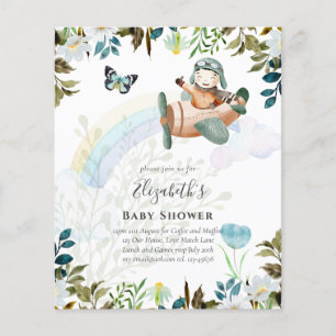 Beautiful Fun Pilot Baby Boys Shower Invitations Flyer